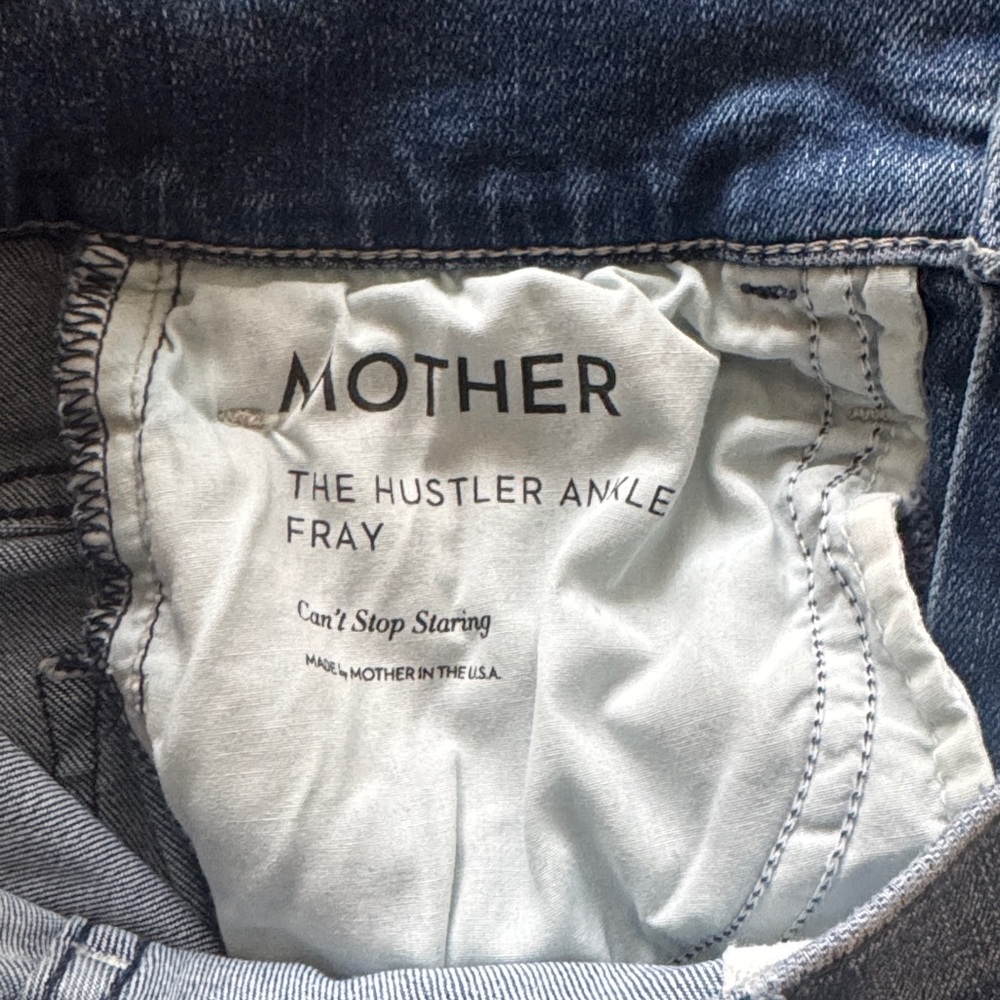 MOTHER The Hustler Ankle Fray Jeans in Blue